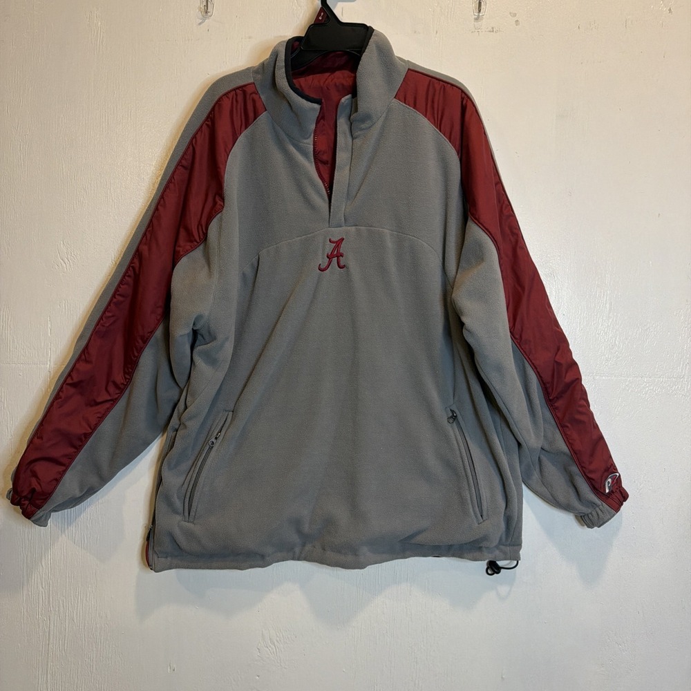 VTG Pro Player Ala Crimson Tide Maroon/Gray Zip Pullover Jacket Sz L Reversible - Picture 10 of 14